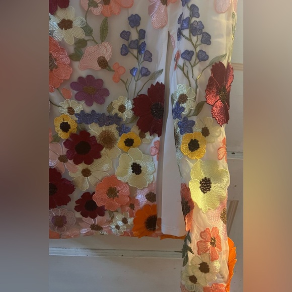 Lulu's Unique Impression Ivory 3D Floral Embroidered Halter Midi Dress - Picture 7 of 11